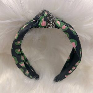 Blue and Green Leopard Knot Headband